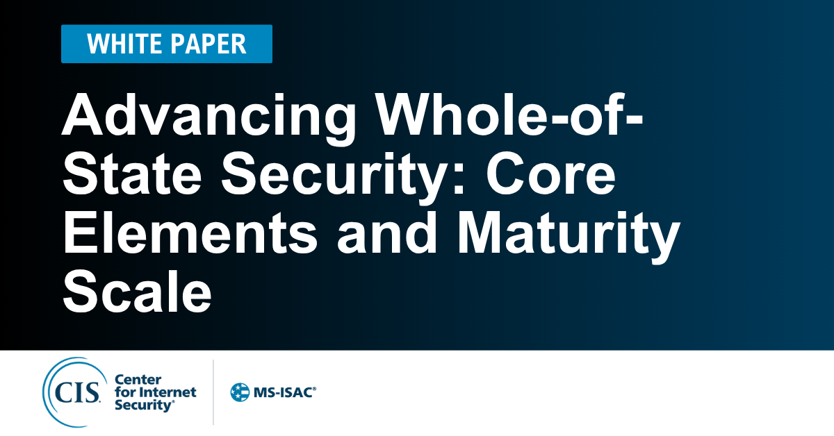Advancing Whole-of-State Security: Core Elements and Maturity Scale