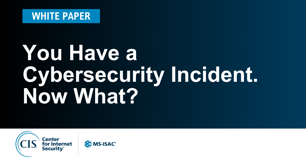 You Have a Cybersecurity Incident. Now What?